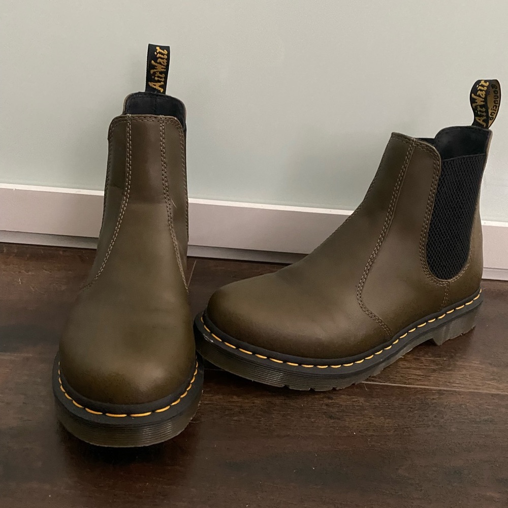 Olive Green Dr. Marten Chelsea Boots